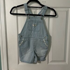 Light blue denim overalls shorts from OshKosh